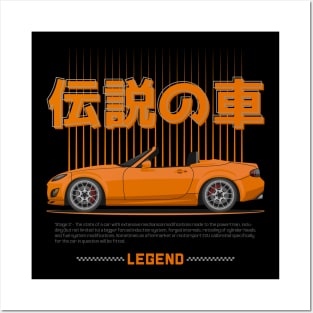 Tuner Orange NC Miata Roadster JDM Posters and Art